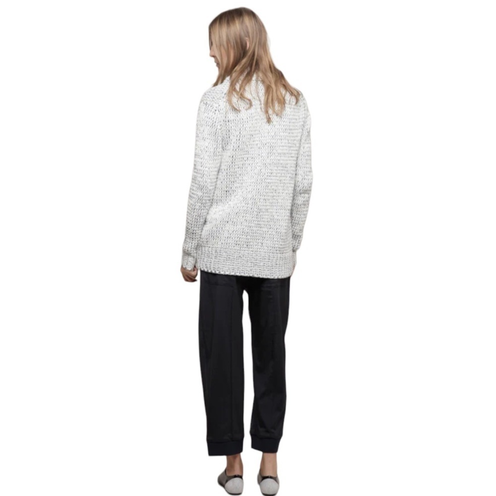 3.1 PHILLIP LIM Double Collar V-Neck Marled Yarn Wool Blend Cardigan chunky knit - Picture 5 of 16